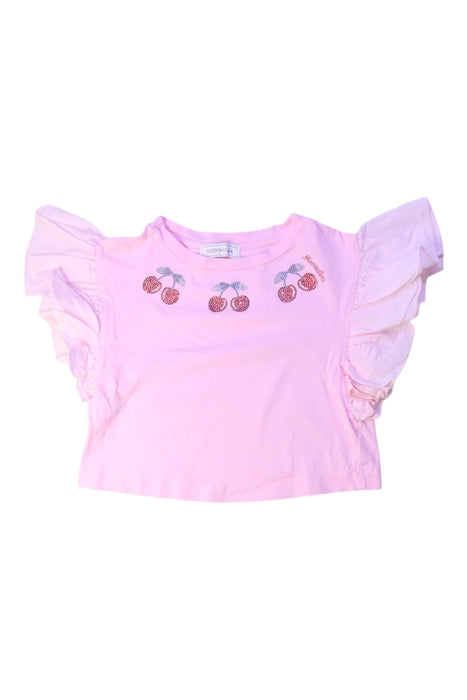 A Pink Short Sleeve Tops from Monnalisa in size 4T for girl. (Front View)