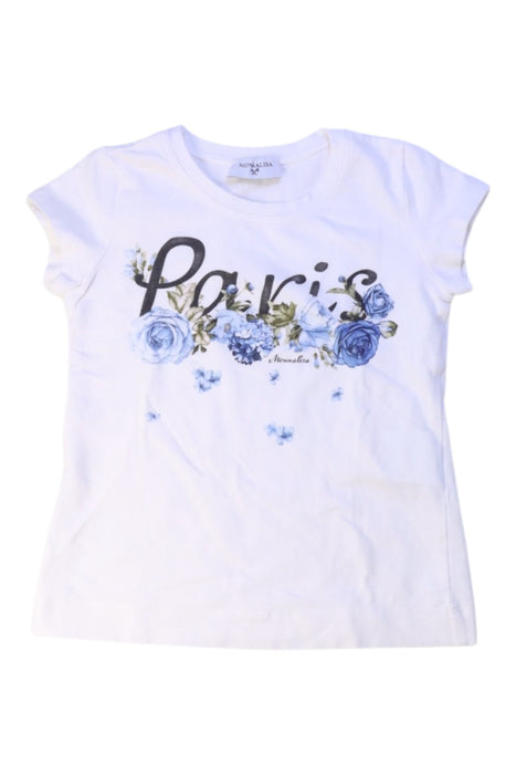 A White Short Sleeve T Shirts from Monnalisa in size 4T for girl. (Front View)