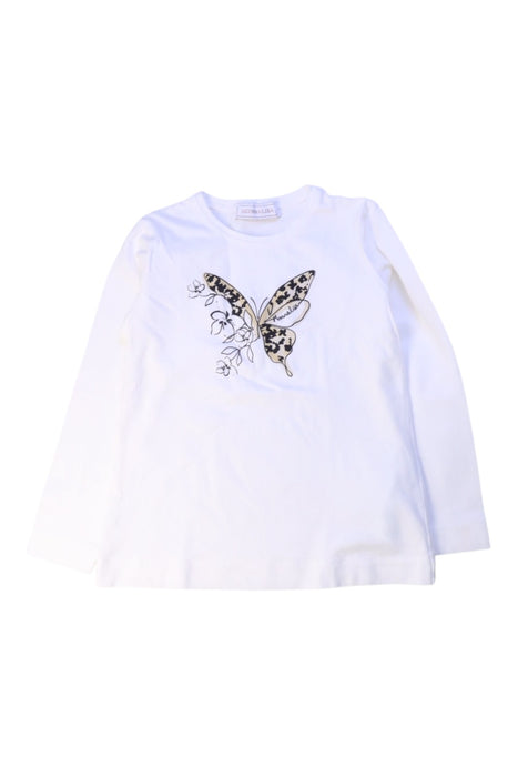 A White Long Sleeve Tops from Monnalisa in size 6T for girl. (Front View)