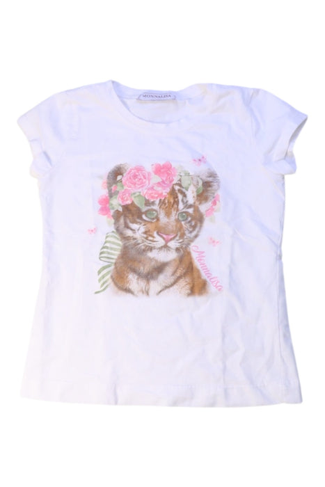 A White Short Sleeve T Shirts from Monnalisa in size 4T for girl. (Front View)