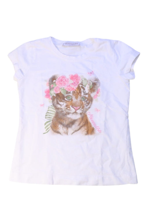 A White Short Sleeve T Shirts from Monnalisa in size 4T for girl. (Front View)
