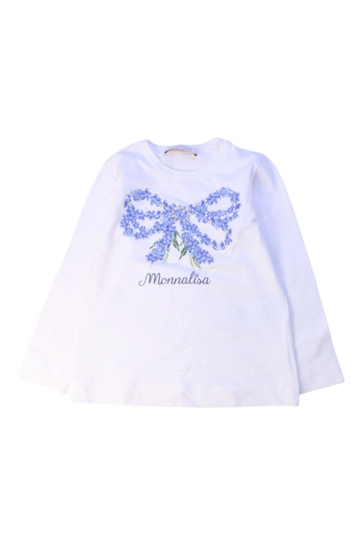 A White Long Sleeve Tops from Monnalisa in size 4T for girl. (Front View)