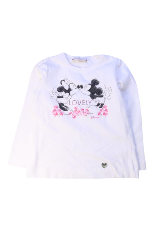 A White Long Sleeve T Shirts from Monnalisa in size 4T for girl. (Front View)