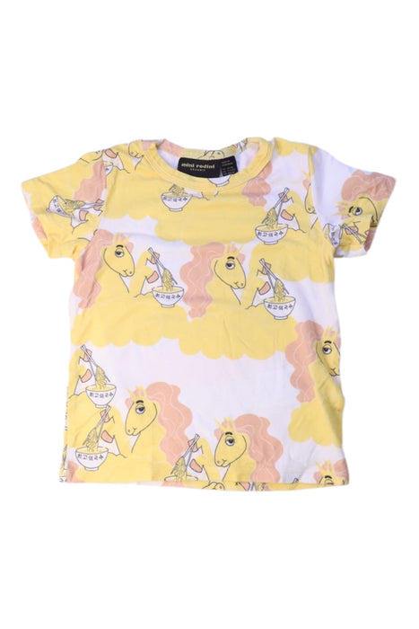 A Yellow Short Sleeve T Shirts from Mini Rodini in size 2T for girl. (Front View)