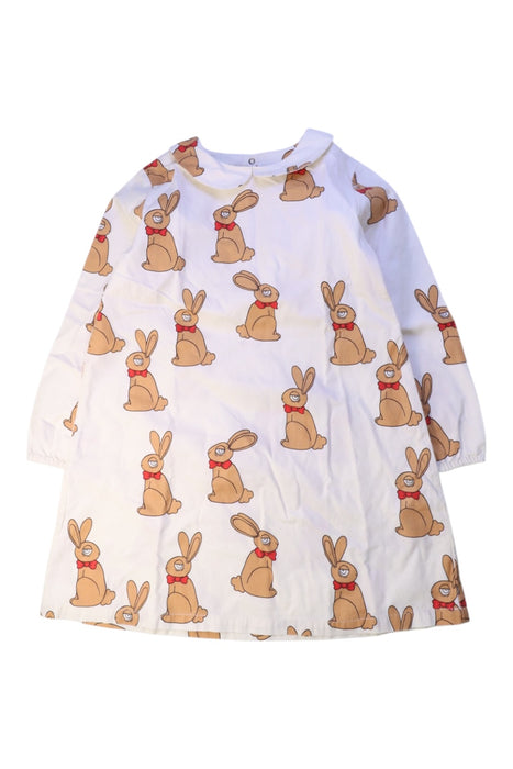 A White Long Sleeve Dresses from Mini Rodini in size 5T for girl. (Front View)