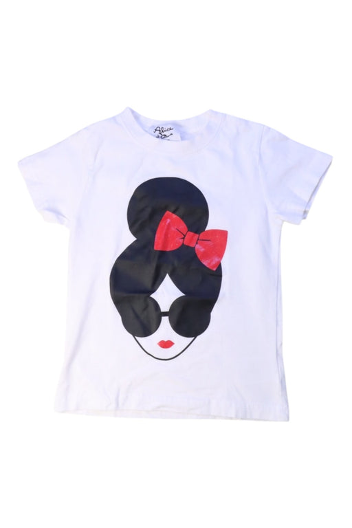 A White Short Sleeve T Shirts from Alice + Olivia in size 4T for girl. (Front View)
