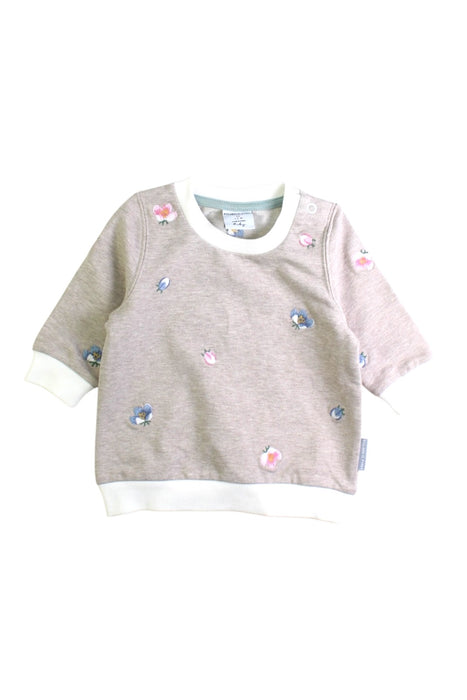 A Beige Crewneck Sweatshirts from Polarn O. Pyret in size Newborn for girl. (Front View)