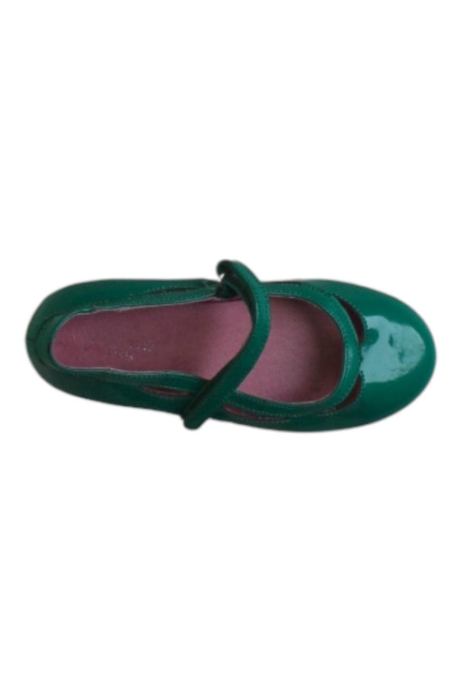 A Green Flats from Jacadi in size 4T for girl. (Front View)