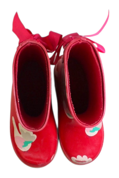 A Red Rain Boots from Jacadi in size 4T for girl. (Back View)
