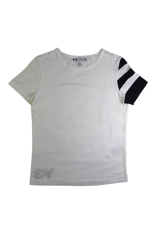 A White Short Sleeve T Shirts from Adidas in size 7Y for boy. (Front View)