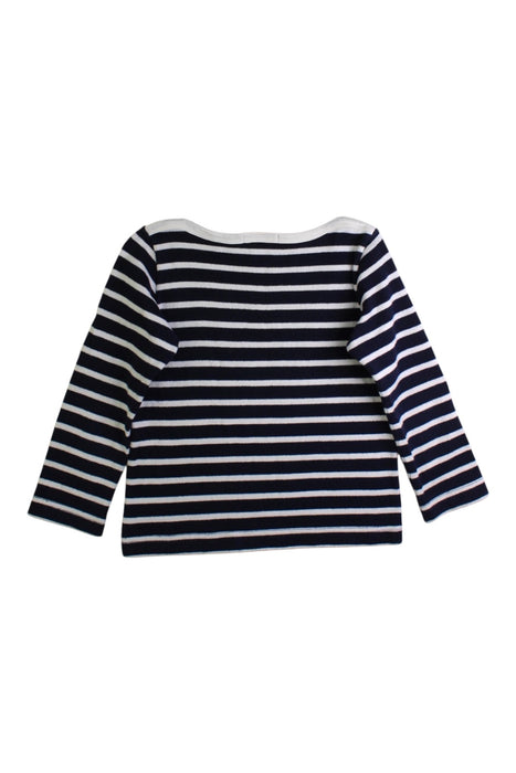 A Navy Long Sleeve T Shirts from Petit Bateau in size 5T for girl. (Back View)