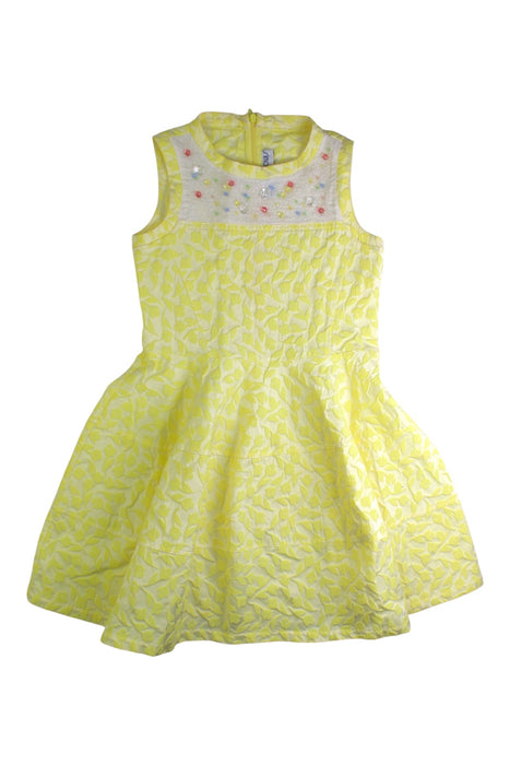 A Yellow Sleeveless Dresses from Simonetta in size 8Y for girl. (Front View)