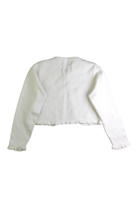 A White Cardigans from Kumikyoku in size 5T for girl. (Back View)