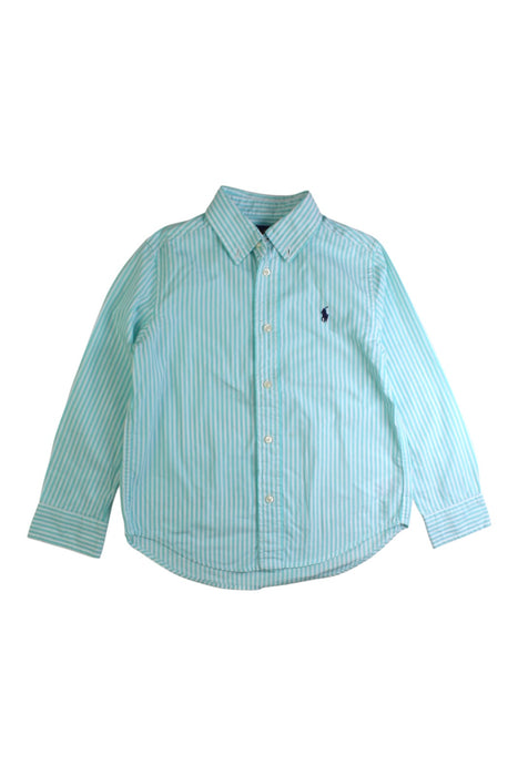 A Blue Long Sleeve Shirts from Polo Ralph Lauren in size 5T for boy. (Front View)