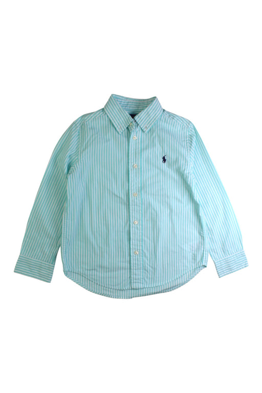 A Blue Long Sleeve Shirts from Polo Ralph Lauren in size 5T for boy. (Front View)