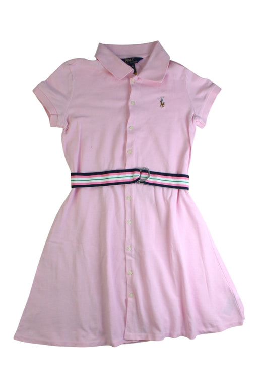 A Pink Short Sleeve Dresses from Polo Ralph Lauren in size 8Y for girl. (Front View)