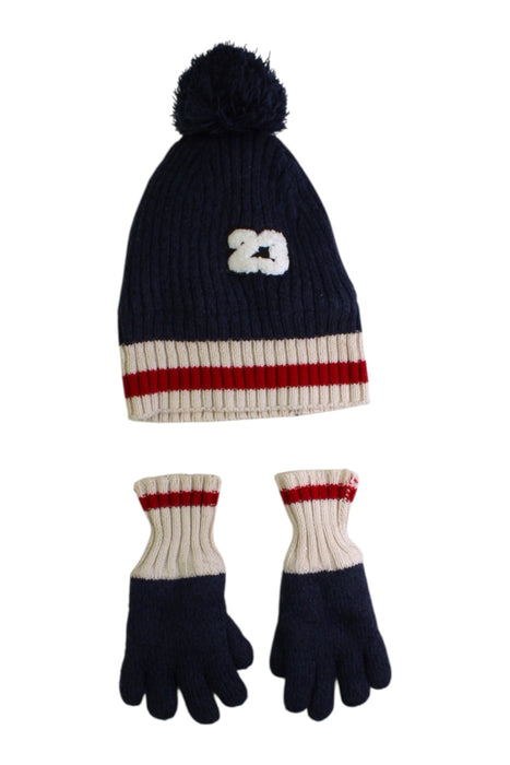 A Navy Winter Hats from Vertbaudet in size 4T for neutral. (Front View)