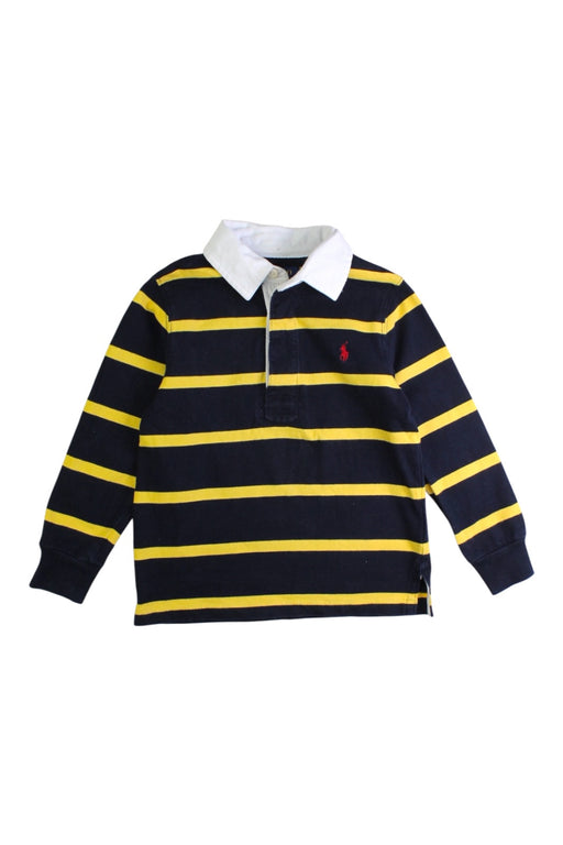 A Navy Long Sleeve Polos from Polo Ralph Lauren in size 3T for boy. (Front View)