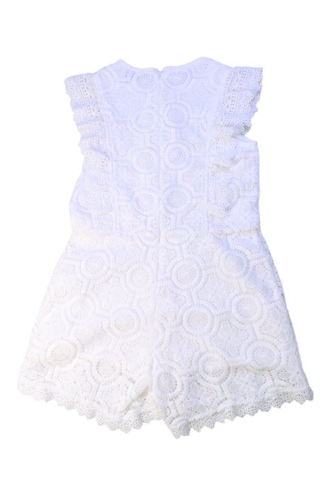 A White Sleeveless Rompers from Gingersnaps in size 8Y for girl. (Back View)