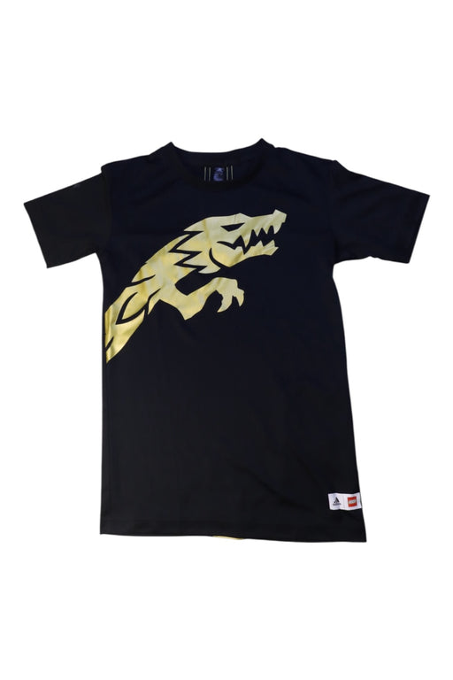 A Black Short Sleeve T Shirts from Adidas in size 7Y for boy. (Front View)