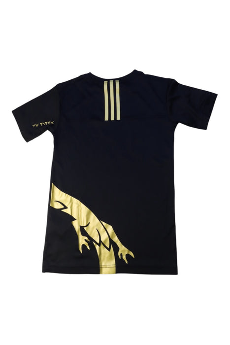 A Black Short Sleeve T Shirts from Adidas in size 7Y for boy. (Back View)