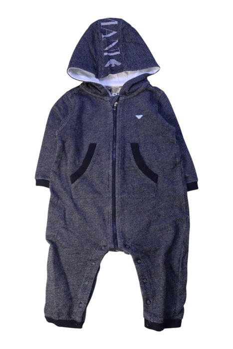 A Grey Long Sleeve Rompers from Armani in size 3-6M for boy. (Front View)