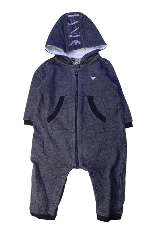 A Grey Long Sleeve Rompers from Armani in size 3-6M for boy. (Front View)