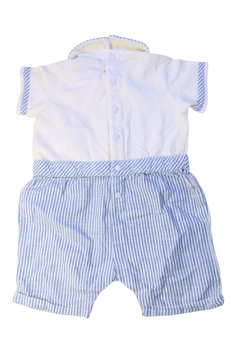 A White Short Sleeve Rompers from Armani in size 6-12M for boy. (Back View)