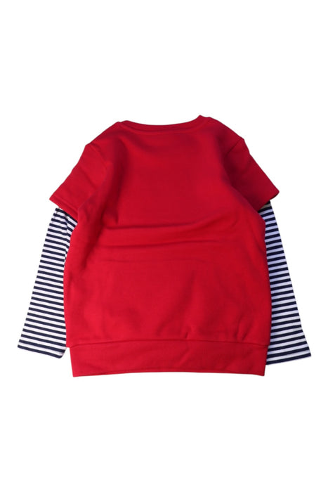 A Red Crewneck Sweatshirts from Chickeeduck in size 5T for boy. (Back View)