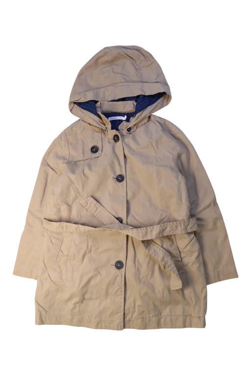 A Beige Coats from Monoprix in size 6T for girl. (Front View)