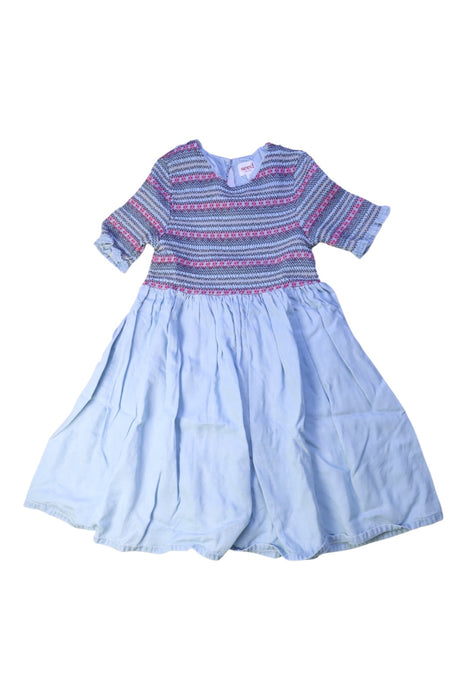 A Blue Long Sleeve Dresses from Seed in size 7Y for girl. (Front View)