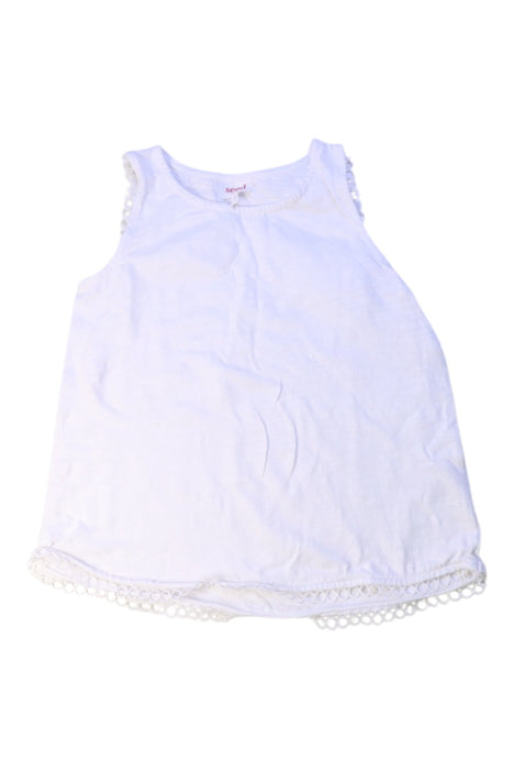 A White Sleeveless Tops from Seed in size 7Y for girl. (Front View)