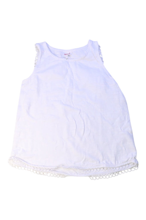 A White Sleeveless Tops from Seed in size 7Y for girl. (Front View)