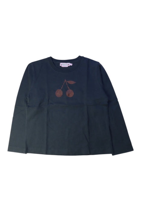 A Navy Long Sleeve T Shirts from Bonpoint in size 6T for girl. (Front View)