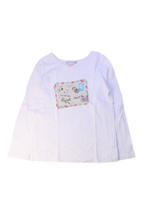 A White Long Sleeve Tops from Bonpoint in size 6T for girl. (Front View)