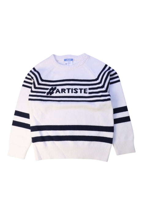 A White Knit Sweaters from Jacadi in size 4T for girl. (Front View)