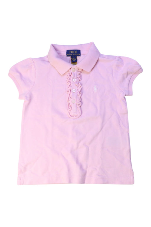 A Pink Short Sleeve Polos from Polo Ralph Lauren in size 4T for girl. (Front View)