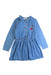 A Blue Long Sleeve Dresses from Galeries Lafayette in size 4T for girl. (Front View)