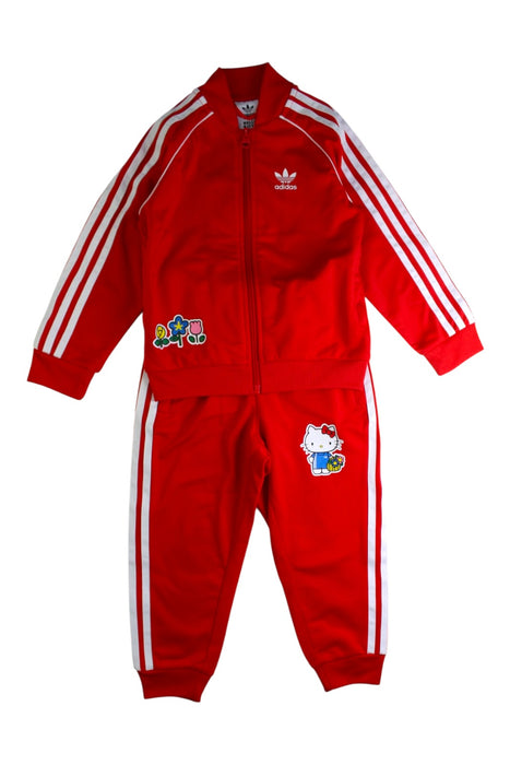A Red Pants Sets from Adidas in size 4T for girl. (Front View)