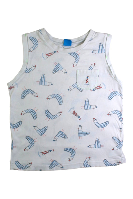 A White Sleeveless T Shirts from Les Enphants in size 8Y for boy. (Front View)