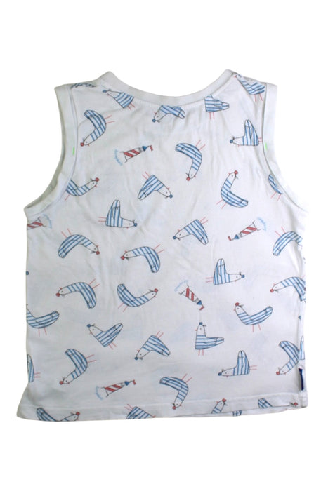 A White Sleeveless T Shirts from Les Enphants in size 8Y for boy. (Back View)