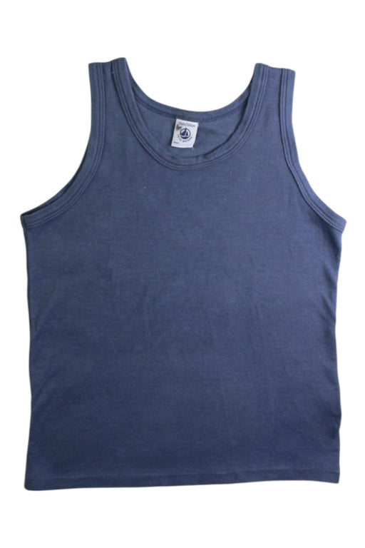 A Blue Sleeveless T Shirts from Petit Bateau in size 10Y for boy. (Front View)