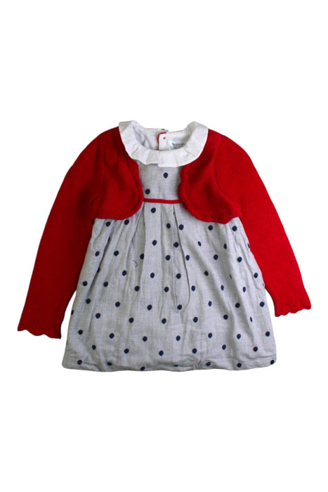 A Red Long Sleeve Dresses from Mayoral in size 12-18M for girl. (Front View)