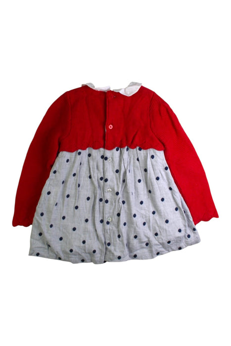 A Red Long Sleeve Dresses from Mayoral in size 12-18M for girl. (Back View)