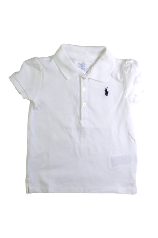 A White Short Sleeve Polos from Ralph Lauren in size 18-24M for girl. (Front View)