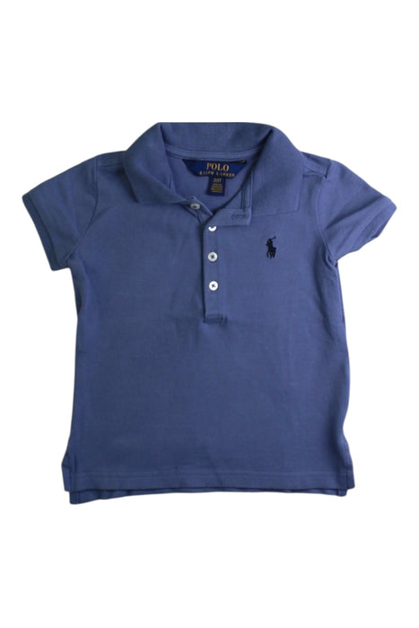 A Navy Short Sleeve Polos from Polo Ralph Lauren in size 2T for girl. (Front View)