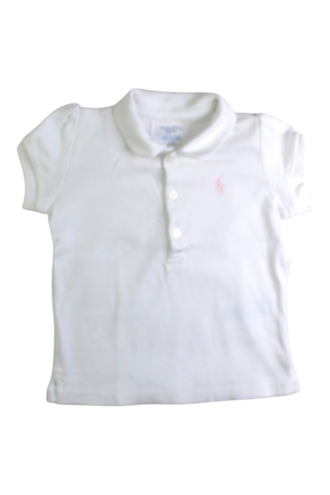 A White Short Sleeve Polos from Ralph Lauren in size 18-24M for girl. (Front View)