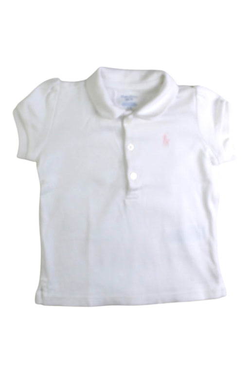 A White Short Sleeve Polos from Ralph Lauren in size 18-24M for girl. (Front View)