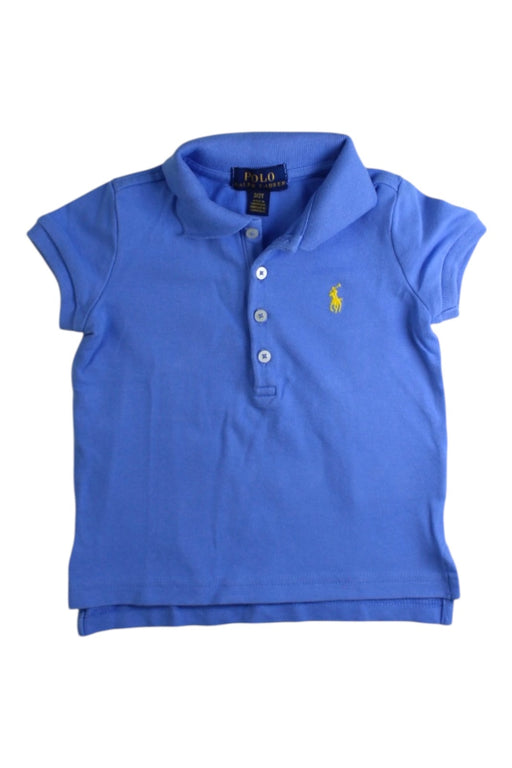 A Blue Short Sleeve Polos from Polo Ralph Lauren in size 2T for girl. (Front View)