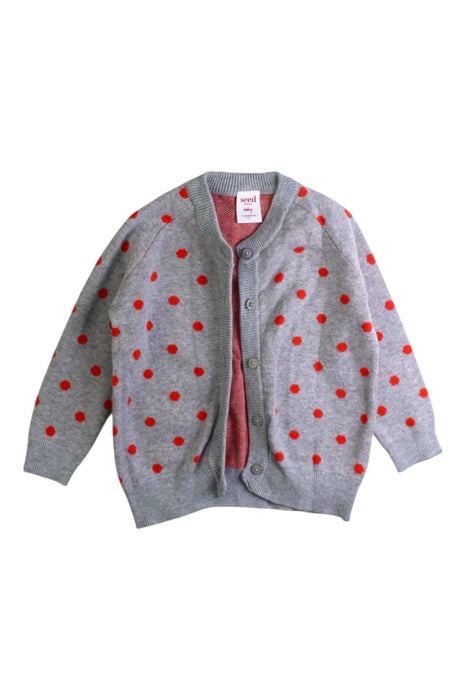 A Grey Cardigans from Seed in size 12-18M for girl. (Front View)